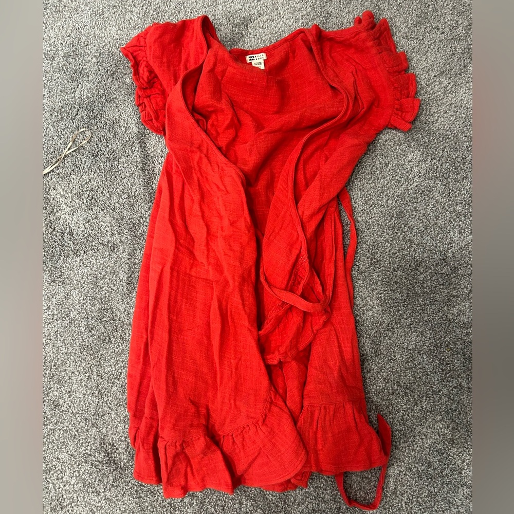 Billabong coral wrap dress size S